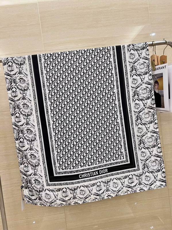 Dior silk scarf 90-180cm E17 (1)