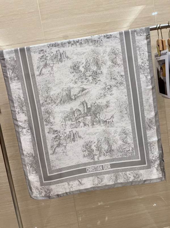 Dior silk scarf 90-180cm E18 (1)