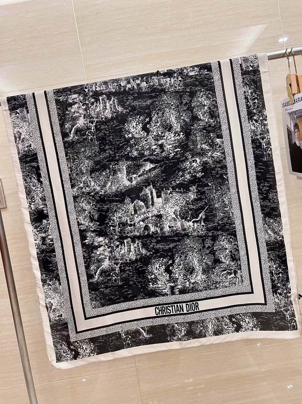 Dior silk scarf 90-180cm E18 (2)