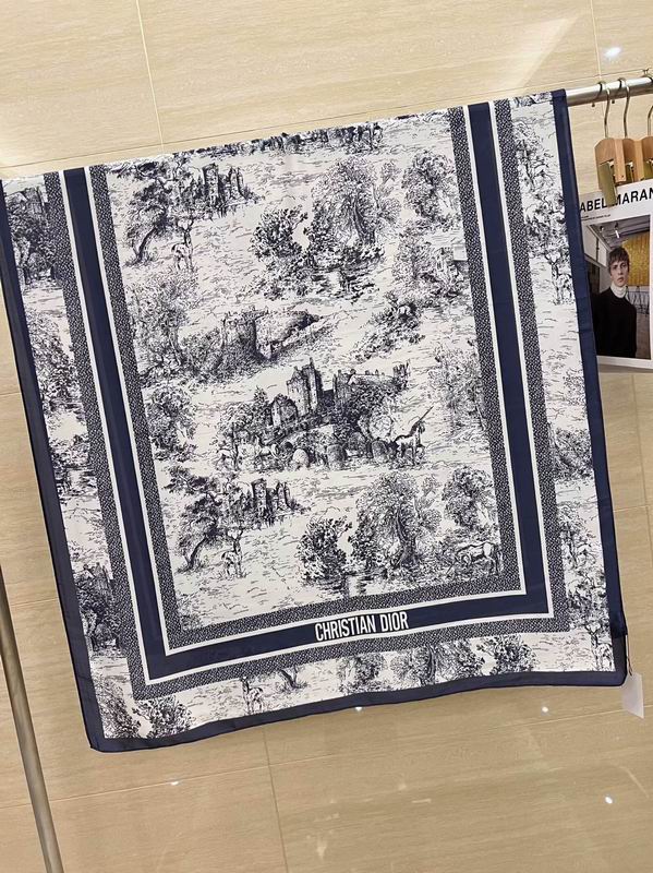 Dior silk scarf 90-180cm E18 (3)
