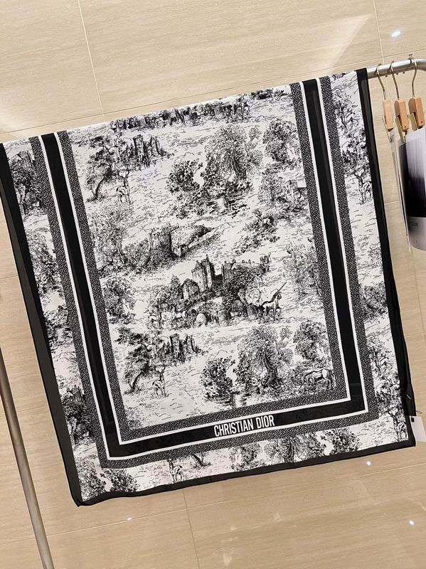 Dior silk scarf 90-180cm E18 (4)
