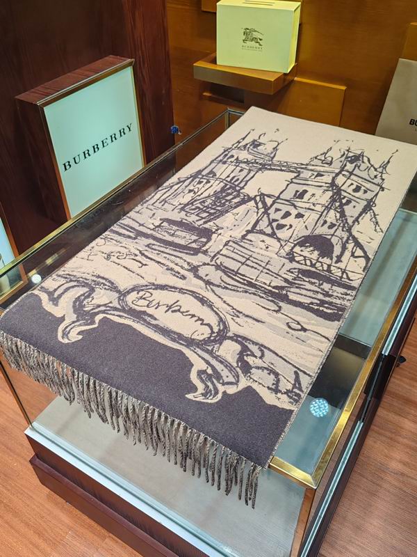 Burberry scarf 194X34cm 100 羊毛 E (3)