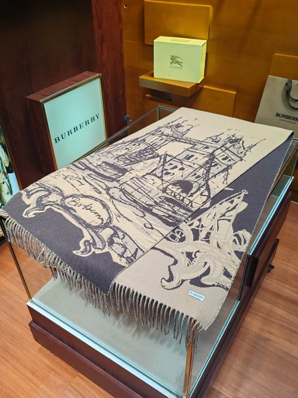 Burberry scarf 194X34cm 100 羊毛 E (5)