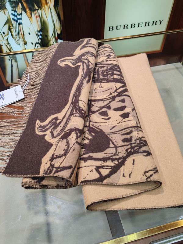Burberry scarf 194X34cm 100 羊毛 E (6)
