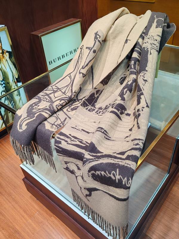 Burberry scarf 194X34cm 100 羊毛 E (8)