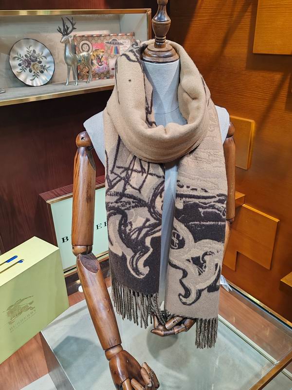 Burberry scarf 194X34cm 100 羊毛 E (9)