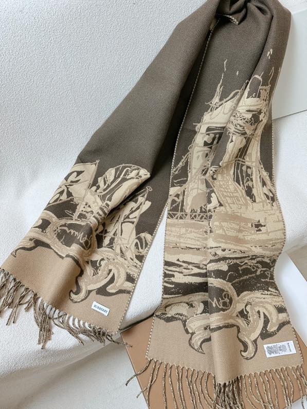Burberry scarf 50X230cm 100%羊绒 E (5)
