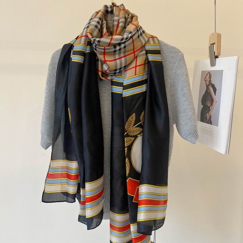 Burberry silk scarf 90-180cm E (1)