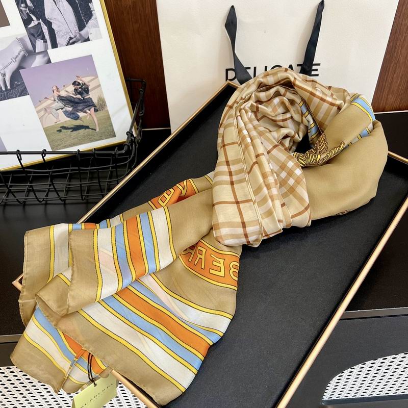 Burberry silk scarf 90-180cm E (12)