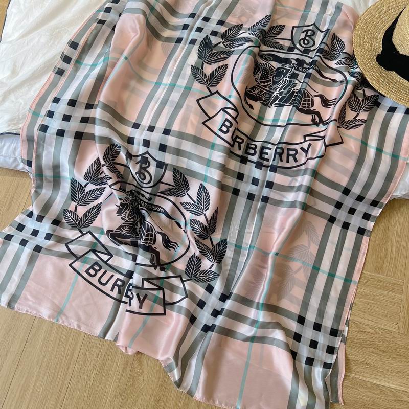 Burberry silk scarf 90-180cm E (12)