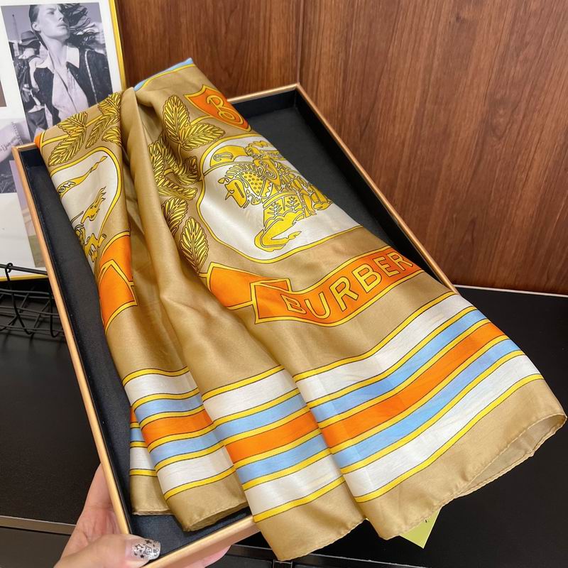 Burberry silk scarf 90-180cm E (14)