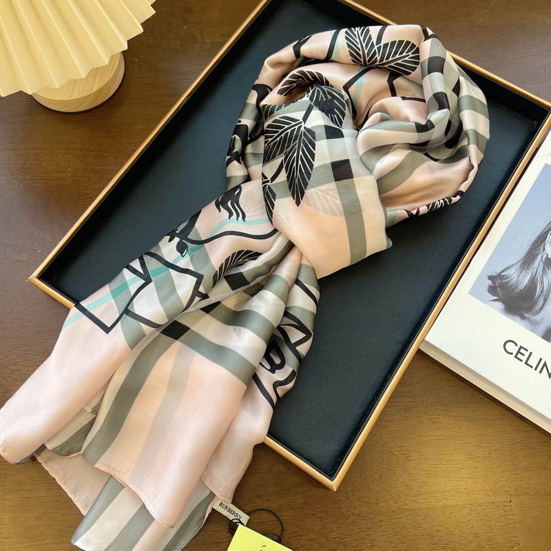 Burberry silk scarf 90-180cm E (14)