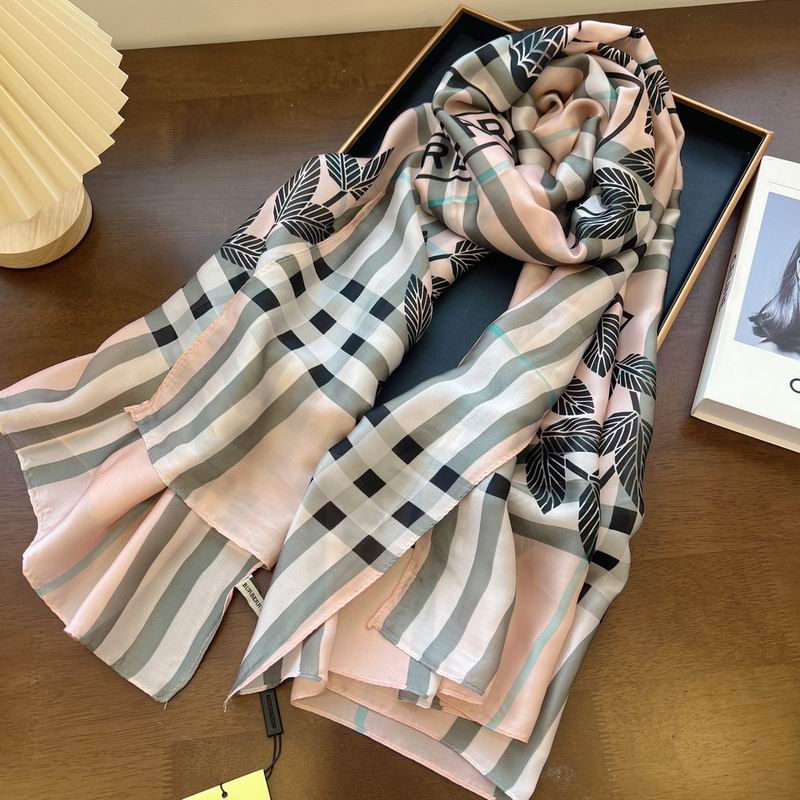 Burberry silk scarf 90-180cm E (15)