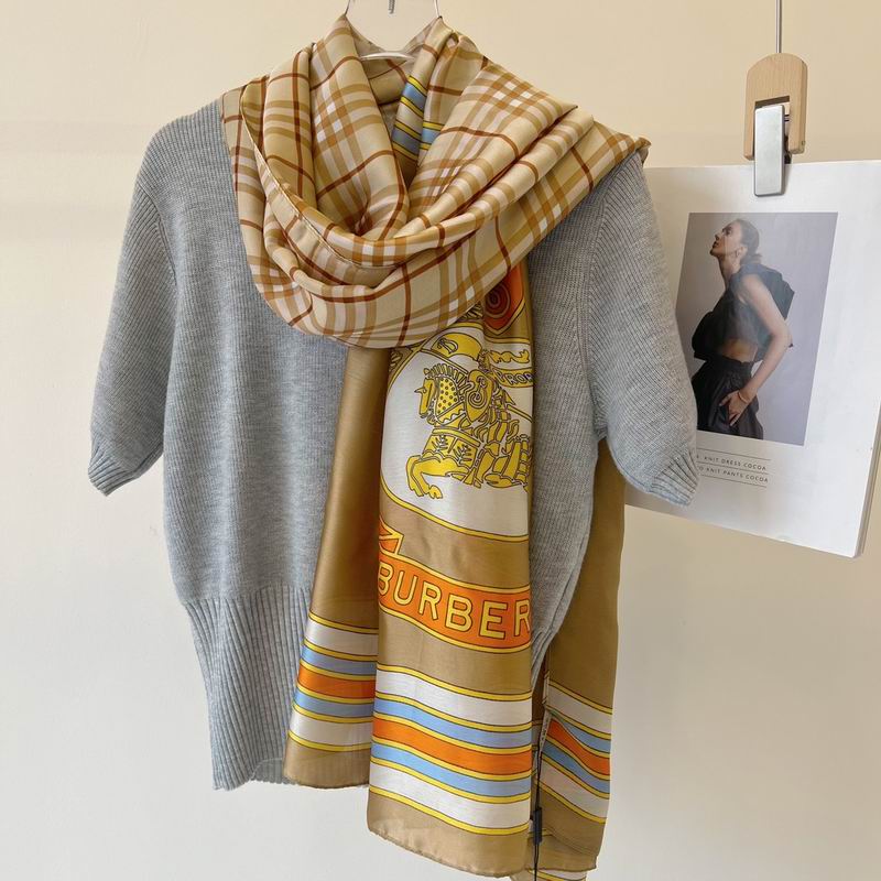 Burberry silk scarf 90-180cm E (17)