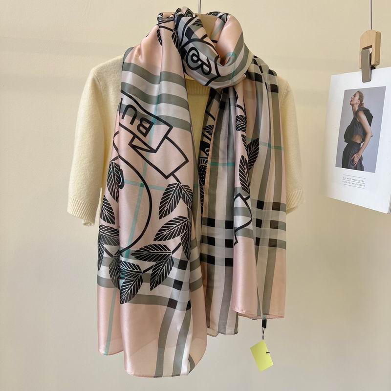 Burberry silk scarf 90-180cm E (17)