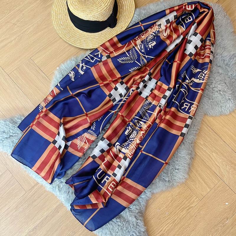Burberry silk scarf 90-180cm E (2)