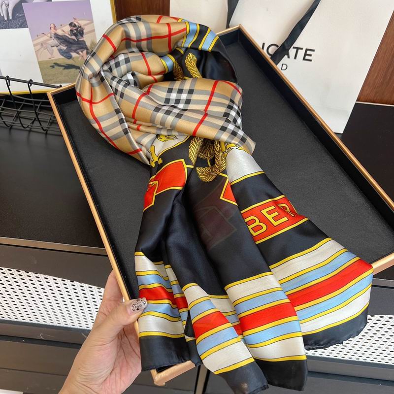 Burberry silk scarf 90-180cm E (4)