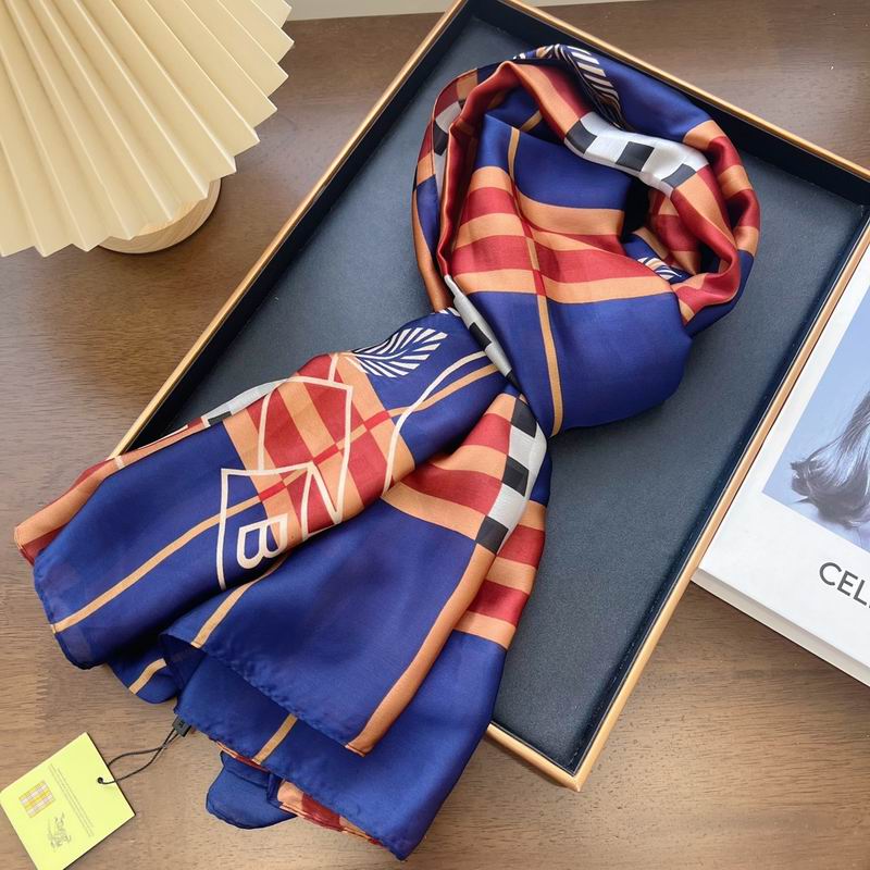 Burberry silk scarf 90-180cm E (6)