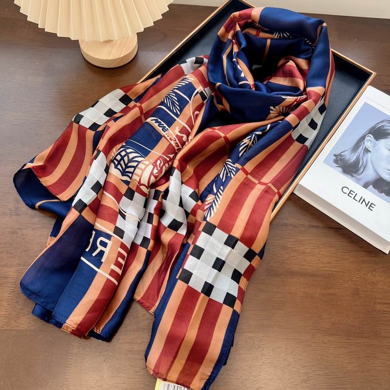 Burberry silk scarf 90-180cm E (7)