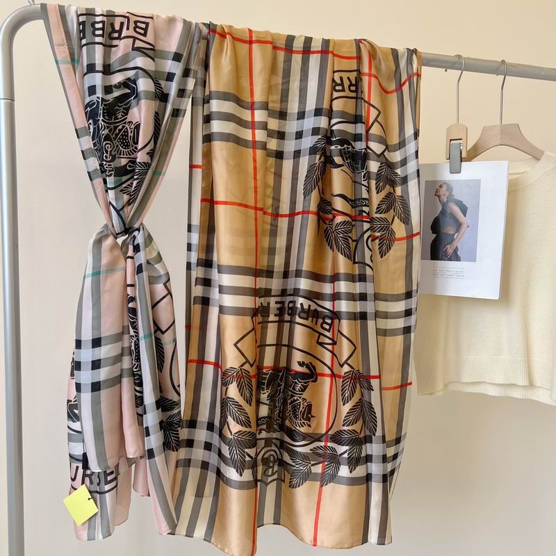 Burberry silk scarf 90-180cm E (8)