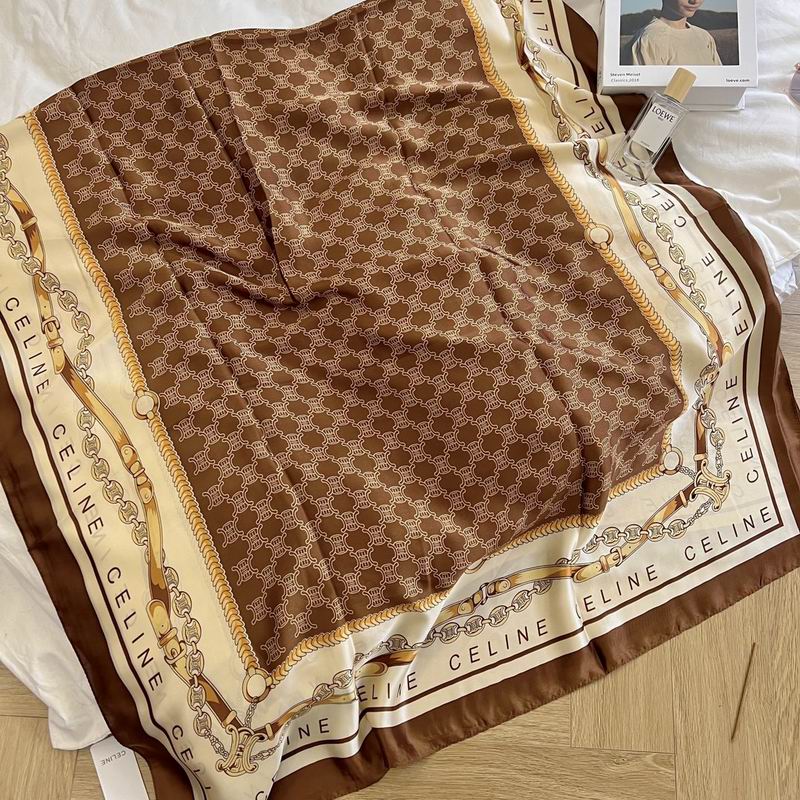 Celine silk scarf 90-180cm E (10)