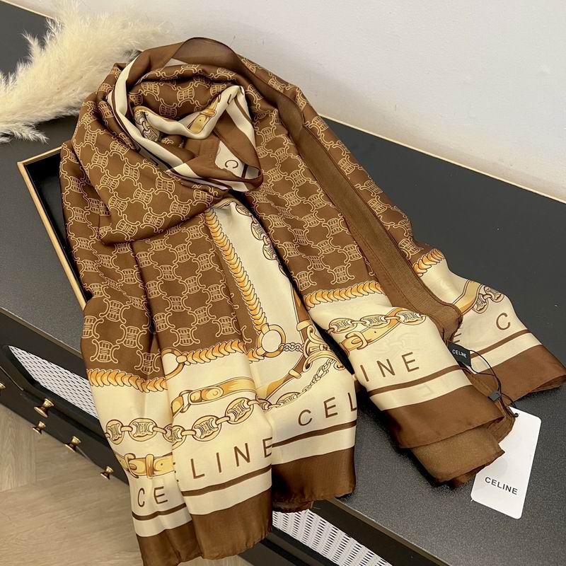 Celine silk scarf 90-180cm E (11)