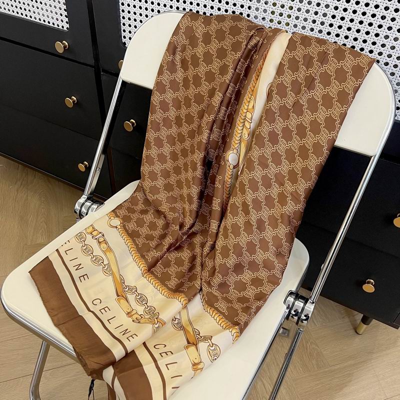 Celine silk scarf 90-180cm E (12)