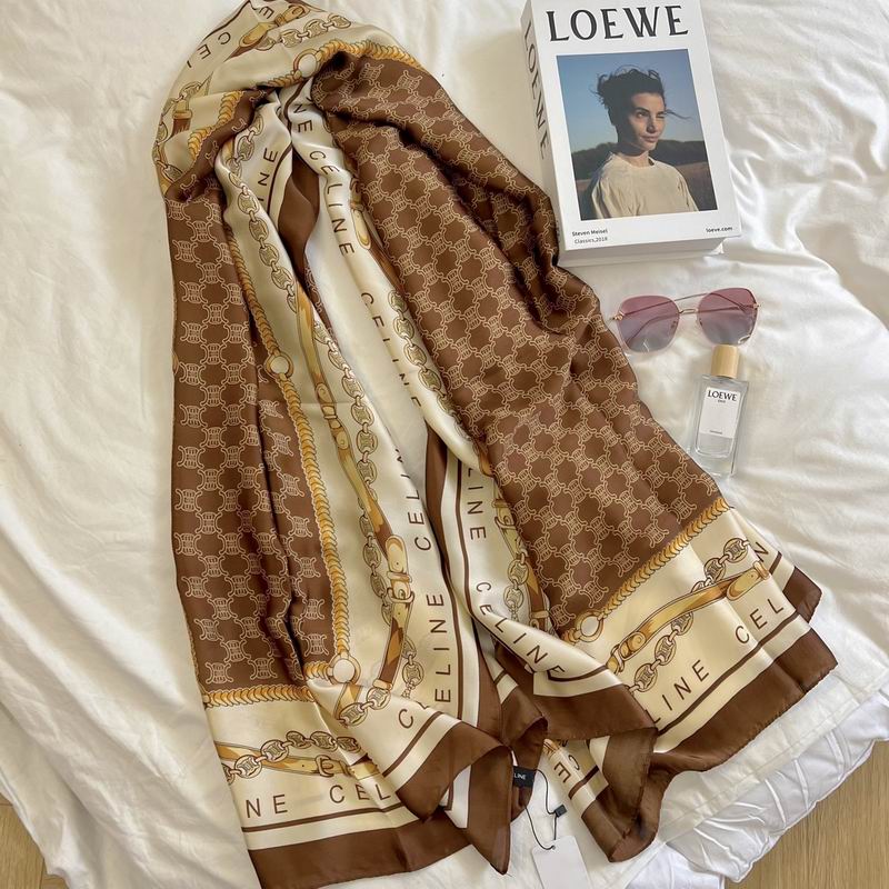Celine silk scarf 90-180cm E (13)