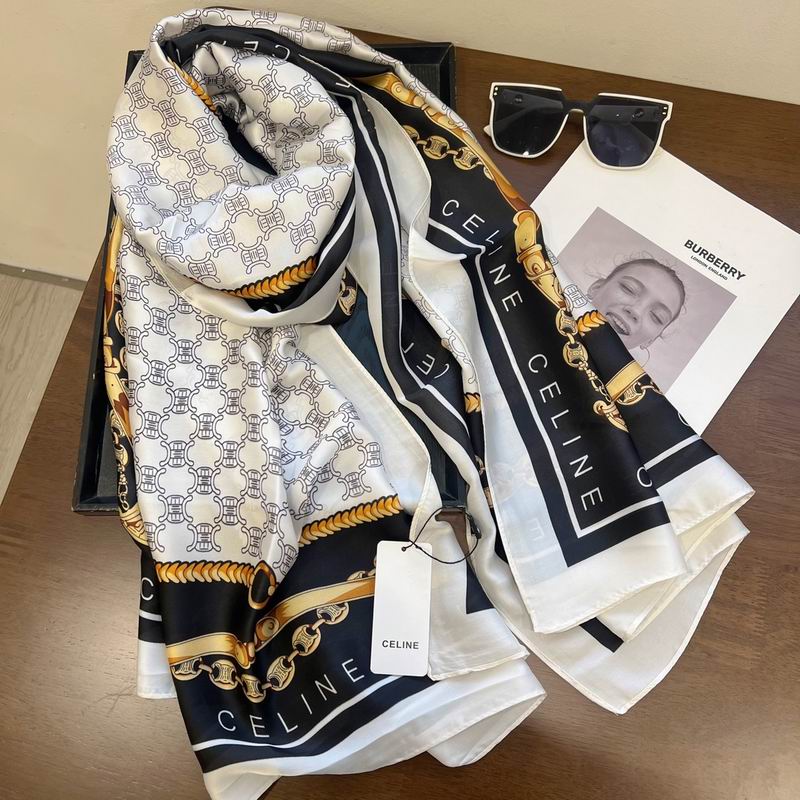 Celine silk scarf 90-180cm E (15)