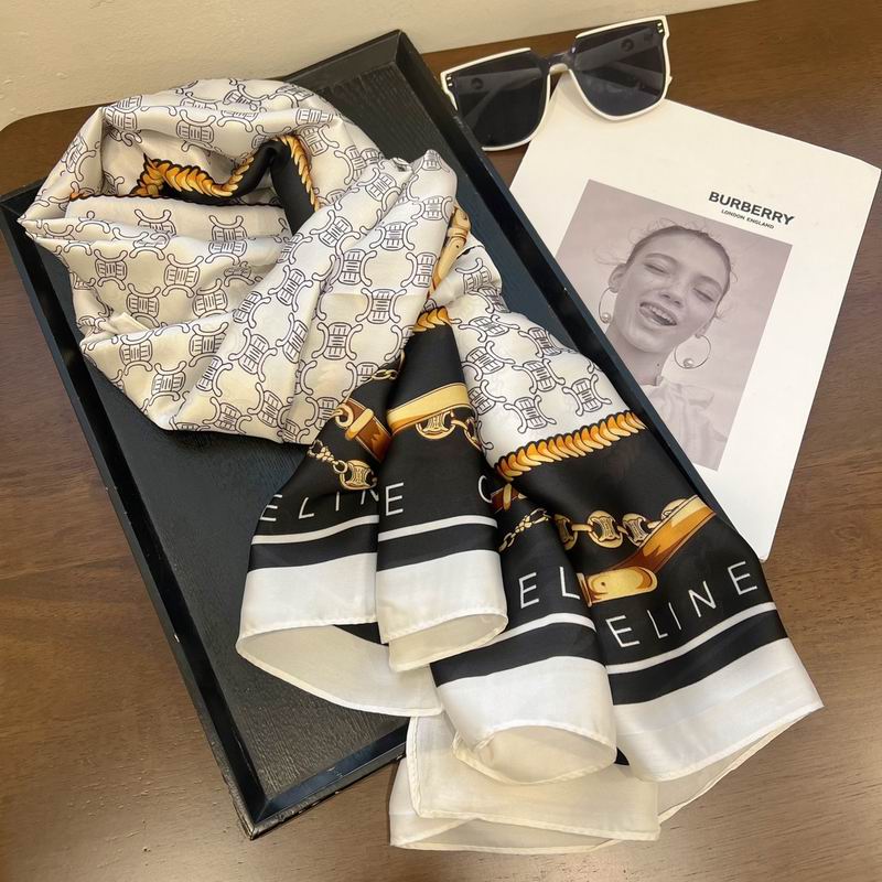 Celine silk scarf 90-180cm E (19)