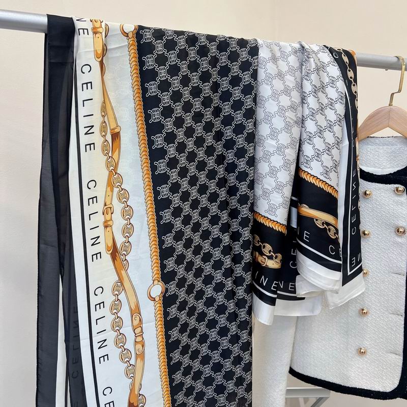 Celine silk scarf 90-180cm E (20)
