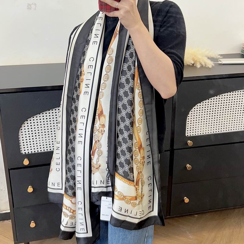 Celine silk scarf 90-180cm E (21)