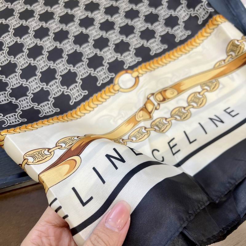 Celine silk scarf 90-180cm E (22)
