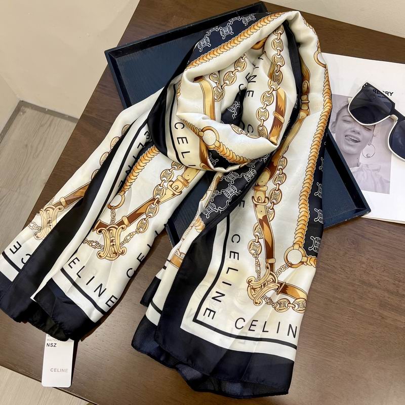 Celine silk scarf 90-180cm E (23)