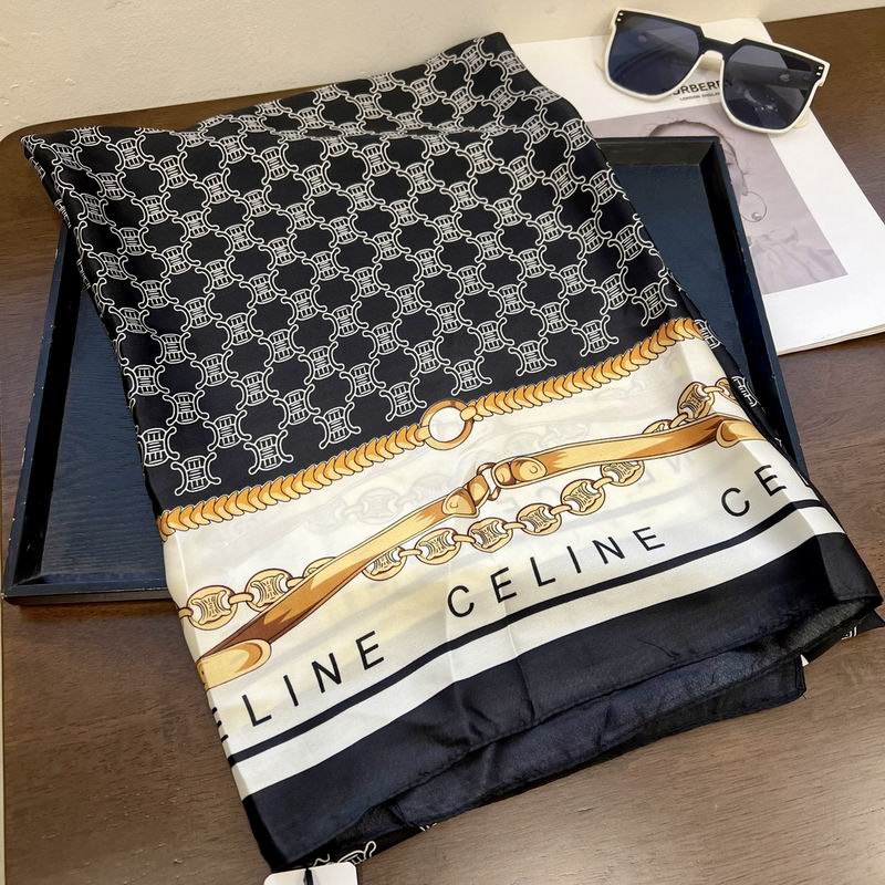 Celine silk scarf 90-180cm E (28)