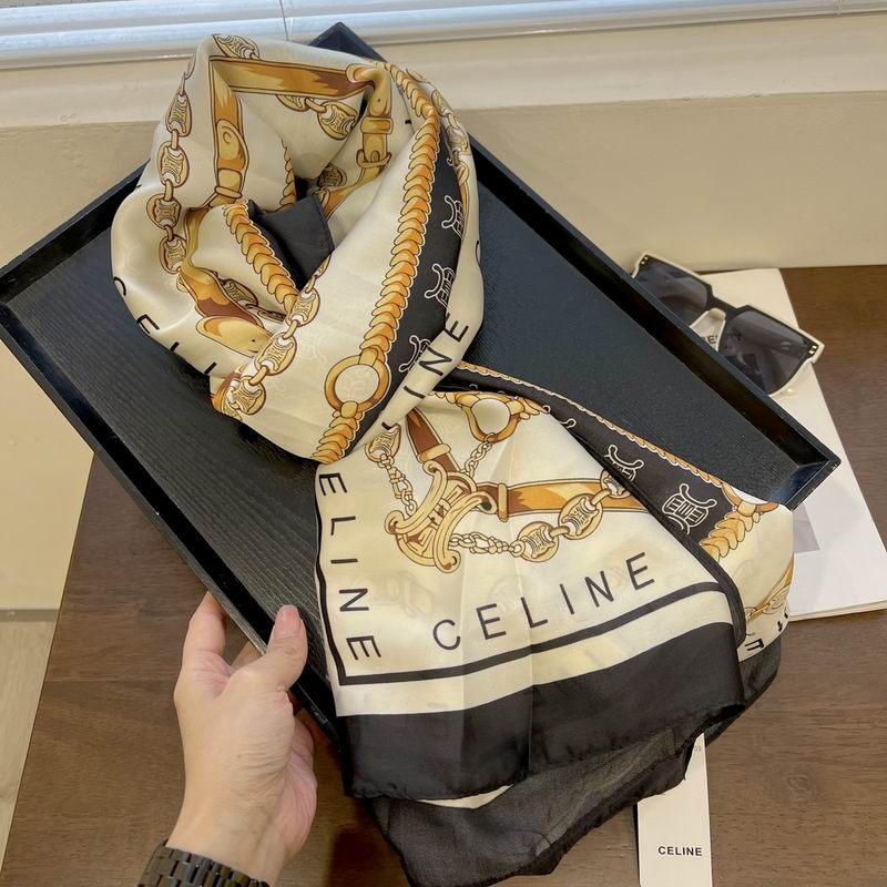 Celine silk scarf 90-180cm E (29)