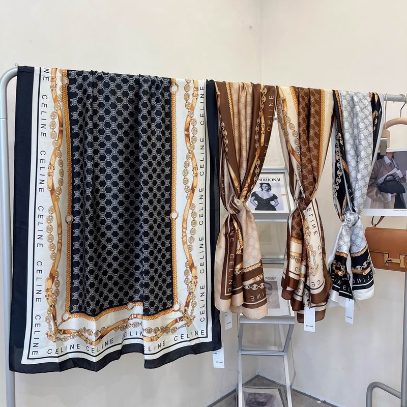 Celine silk scarf 90-180cm E (33)