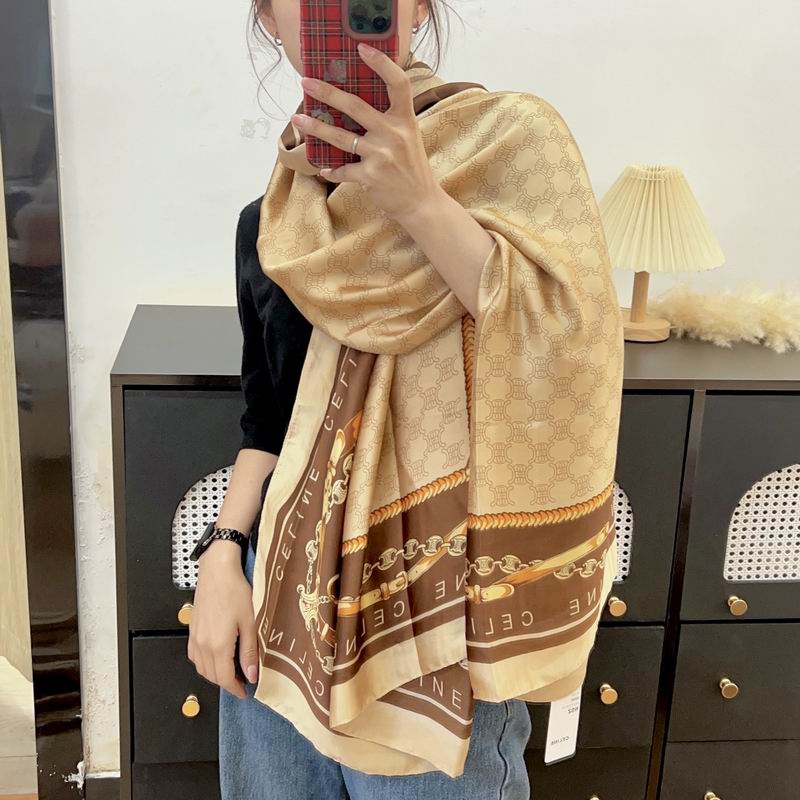Celine silk scarf 90-180cm E (35)