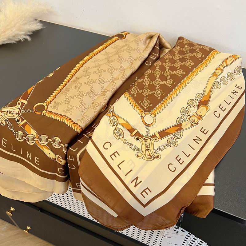 Celine silk scarf 90-180cm E (37)