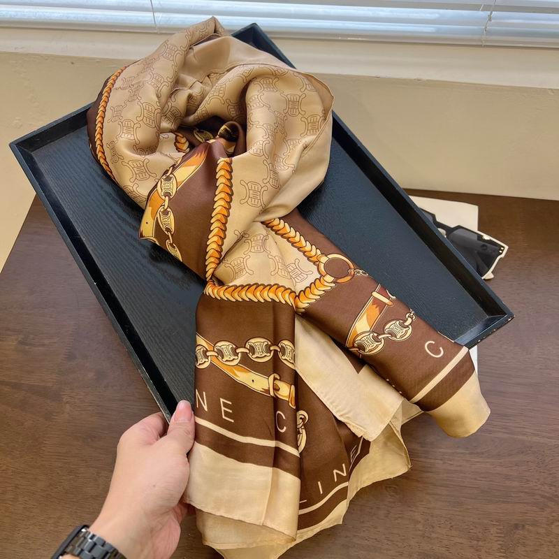 Celine silk scarf 90-180cm E (5)