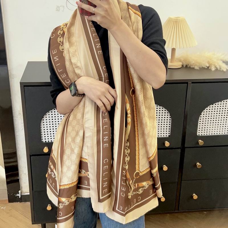 Celine silk scarf 90-180cm E (7)