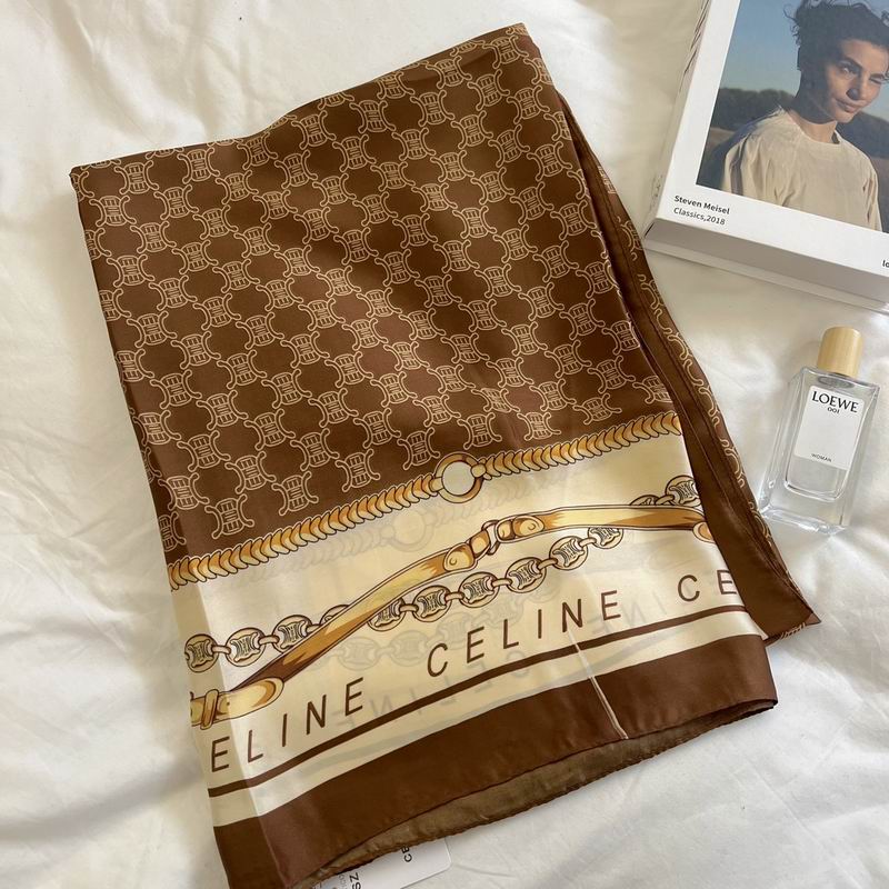 Celine silk scarf 90-180cm E (9)
