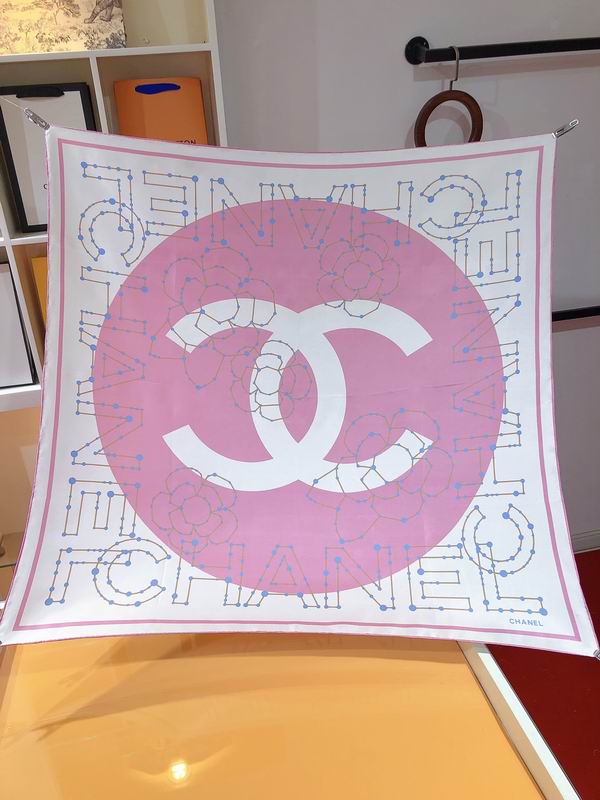 Chanel  silk scarf 90X90cm E (26)