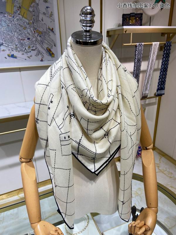 Chanel Scarf 135X135cm 70%羊绒30%真丝 E08 (11)
