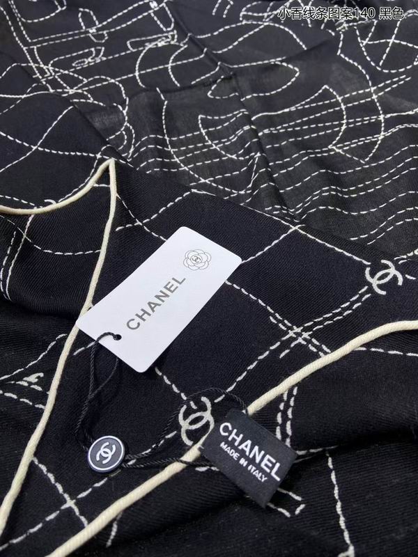 Chanel Scarf 135X135cm 70%羊绒30%真丝 E08 (4)