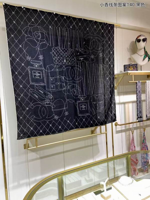Chanel Scarf 135X135cm 70%羊绒30%真丝 E08 (7)