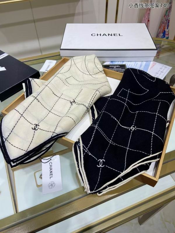Chanel Scarf 135X135cm 70%羊绒30%真丝 E08 (8)