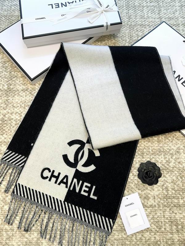Chanel scarf 184X34cm 100%羊毛 E (2)