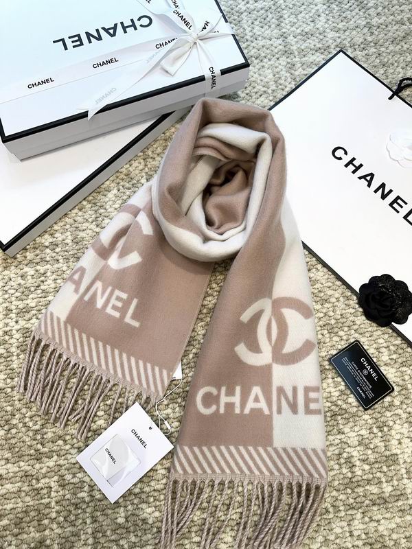 Chanel scarf 184X34cm 100%羊毛 E (26)