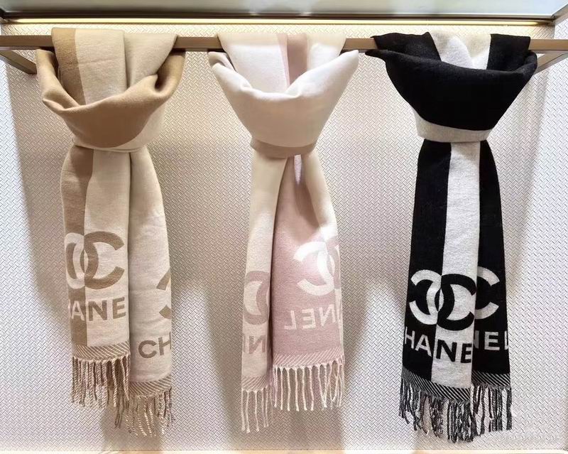 Chanel scarf 184X34cm 100%羊毛 E (28)